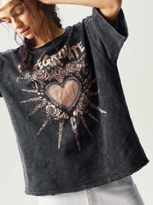 Bohemela Áo thun nữ cổ tròn tay ngắn dệt kim màu trơn đơn giản dễ giặt - màu đen - Xem 6