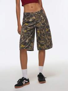 SHEIN EZwear Women's Casual Loose Fit Camouflage Print Jeans