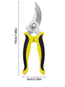SHEIN 1pc Stainless Steel Branch Shears, Garden Scissors For Outdoor Easy Carry Multi-Functional Scissors(Yellow Orange Green)