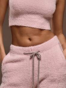 MUSERA Fluffy Knit Drawstring Waist Sweater Pants Summer Cute Casual Y2k 90's Brunch - Multicolor - View 5