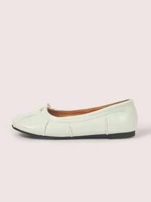 CUCCOO DOLLMOD 女士黑色圆头平底鞋，经典复古风格舞鞋 - 米色 - 查看 6