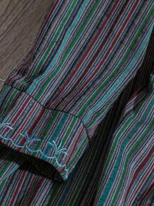 Mulvari Plus Size Simple Casual Long Sleeve Dress For Everyday Wear - Multicolor - View 3