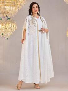 Al Najma Damen Große Größen Arabische Abaya, Einfach & Modisch für den täglichen Gebrauch, bescheidener Mantel