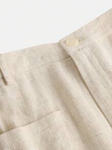 Tween Girls' Loose Casual Simple Comfortable Versatile Mid-Rise Wide-Leg Fawn Woven Pants - Apricot - View 3