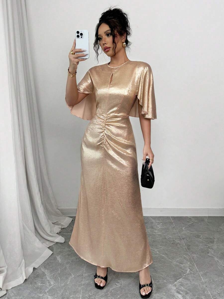 Selianne Luxury Fitted Waist Women's Formal Elegant Long Dress - Pink - View 1