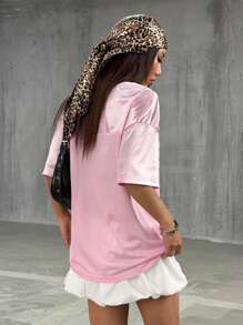 StreetHx Y2K 休闲运动超大数字印花网眼 T 恤，街头风格