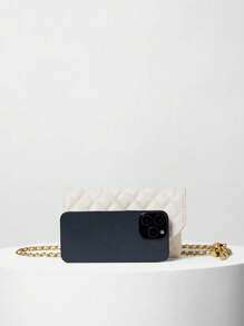New Fashion Rhombus Embroidery Detachable Chain Mini Multifunctional Waist Bag, Versatile As Belt, Shoulder Strap Or Crossbody