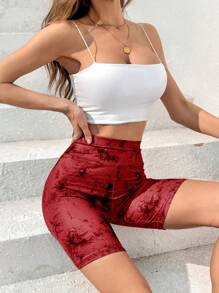SHEIN Essnce 女士高腰不透视提臀瑜伽短裤，适合健身、健身房、骑行 - 彩色 - 查看 6