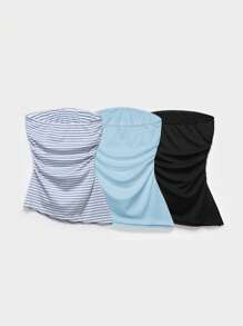 SHEIN EZwear Set de 3 piezas de blusas casuales para mujer, con estilo y versátil