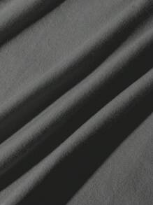 SHEIN EZwear 摇滚灵魂复古风格加大码宽松 T 恤，闪电和嘴唇图案，圆领短袖，加大码女式夏季 T 恤 - 灰色 - 查看 5