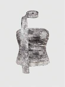 ROMWE Plus Size Women Casual Simple And Fashion Blouse, Everyday Wear Women Tops Women Party Summer For Women, Concert Costumes, Rave Costumes, Carnival Costumes, Country Concert Costumes - Army Green - View 1