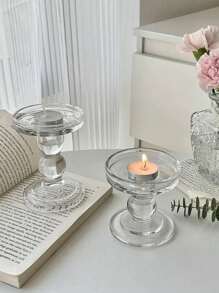 Một bộ chân nến thủy tinh cột La Mã cổ điển kiểu Pháp B&B trang trí phòng nến mềm mại sáng tạo đồ nội thất gia đình Halloween, ma quái, mùa thu, lễ hội, ngày lễ, mùa đông, ngày lễ, lễ hội, quà tặng - Trong sáng - Xem 5