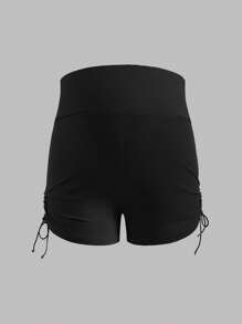 SHEIN Casual High-Waisted Adjustable Waist Maternity Shorts - Multicolor - View 13