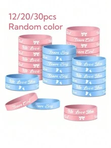 12/20/30 件随机颜色性别揭示手链硅胶腕带和淋浴派对性别揭示派对用品情人节 - 彩色 - 查看 1