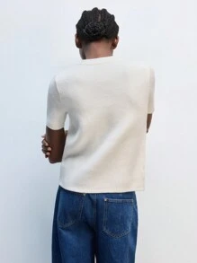 Maija Spring New Style Valentine's Day White Knitted Elegant Women's Cardigan Gorgeous Daily Casual Romantic Urban Vacation Suitable For Outing Parties Wedding Guests Old Money Style Bohemian 90s Women's Clothing,Knitted Sweater,Autumn Outfits For Women - White - View 7