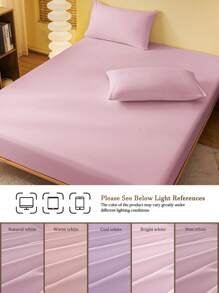 1 件床笠、床上用品、床垫保护套、床罩、舒适家纺、透气抗起球床垫保护套、纯色床罩、家居装饰、装饰性床罩床罩，适用于卧室宿舍，适合所有尺寸的床 - 单人床、双人床、大号床、特大号床，适合所有季节，可机洗，防尘防滑，不含枕头和枕套，秋季装饰，秋季装饰，房间装饰 - 粉色 - 查看 7