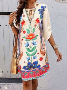 Breezaya Váy thường ngày ngày lễ in ngẫu nhiên cho phụ nữ - Nhiều màu - Xem 3