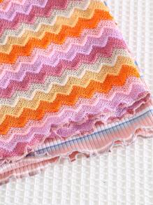 Cozy Pixies 4-Piece Set: Baby Girl Colorful Striped Knit Soft Camisole Top And Elastic Waist Shorts