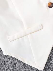 Firerie Kids Firerie Kids Nova Glow 少女休闲纯色无袖夏季纽扣不对称上衣和宽松铅笔裤两件套，米色，返校季，法式优雅，时尚通勤毕业季套装 - 米色 - 查看 10