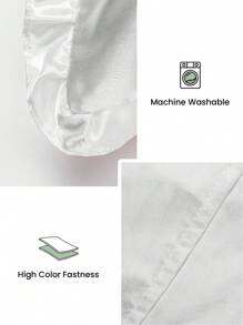 两件套奢华缎面枕套，蕾丝花边，柔软透气，抗皱，呵护头发和肌肤，提升睡眠质量，不含枕芯。适用于家居寝具、宿舍，通过Oeko-Tex认证。 - 白色 - 查看 5