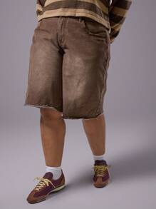 MUSERA Short en jean délavé grande taille pour le quotidien, le style de rue, le streetwear, l'esthétique Y2K, les années 2000