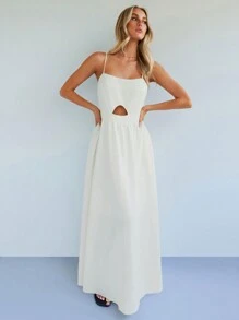 Forever 21 Women's Long Casual Dress, Minimalist And Fashionable For Daily Wear - White - View 1
