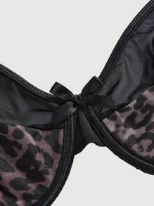 ROMWE Grunge Punk Áo ngực thể thao họa tiết da báo Dark Wild Punk cỡ lớn có gọng - màu đen - Xem 7