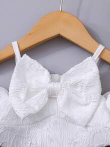 Baby Mädchen Kleid mit floraler Textur, ärmelloser offener Schulter, Puffärmel, Schleifen-Dekoration und Einsätzen, schwarz, geeignet für Ausflüge, Familienfeiern, Geburtstage, Partys, Frühling/Sommer/Herbst