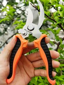 SHEIN 1pc Stainless Steel Branch Shears, Garden Scissors For Outdoor Easy Carry Multi-Functional Scissors(Yellow Orange Green)