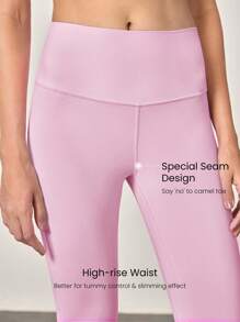 GLOWMODE 24" FeatherFit™ Renew Leggings With Built-In Underwear Valentine's Day Low Impact Yoga Daily Fall Winter - Bubblegum Pink - View 4