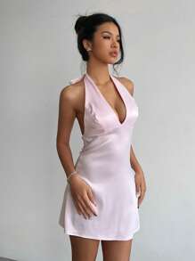Aloruh 女士露背系带优雅迷你连衣裙粉色连衣裙露背女士春装舞会礼服复活节沙滩装夏装套装可爱休闲婚礼毕业礼服节日礼服狂欢节礼服节日婚礼宾客礼服女士礼服商务休闲生日礼服俱乐部礼服女士性感沙滩装舞会礼服新娘派对礼服性感节日礼服伴娘礼服教师海滩度假 - 粉色 - 查看 4