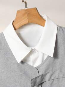 SHEIN 3 bucăți Tween Boy ținută la modă casual - Set vestă, cămașă și pantaloni scurți, potrivit pentru petreceri, evenimente și ieșiri în primăvară/vară