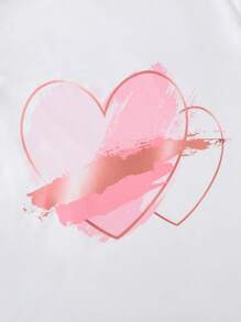 Girls And Teen Girl Casual Simple Print White T-Shirt For Summer - White - View 5