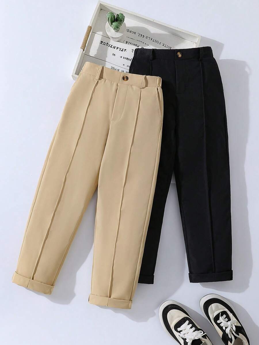 Tween Boy Solid Color Minimalist Casual Everyday Pants,Holiday,Summer, Travel - Multicolor - View 1