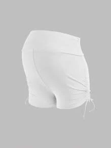 SHEIN Casual High-Waisted Adjustable Waist Maternity Shorts - Multicolor - View 10