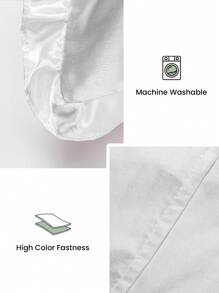 1pc Satin Pillowcase With Lace, Silk Pillow Case For Hair And Skin, Luxurious And Silky Smooth, Ultra Soft And Breathable, No Filler, Machine Washable,For Home Bedding And School Bedding Dorm Essentials, Oeko-Tex Certified - White - View 5