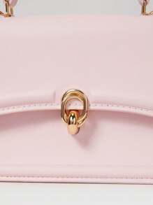 Bolso de mano elegante de unicolor, cartera con solapa de estilo retro para mujer, bolso bandolera de PU con asa superior para San Valentín