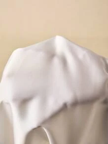 Poéselle Tie Neck Lantern Sleeve Blouse - White - View 7