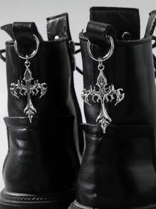 ROMWE 2pcs/Set Y2K Retro Gothic Style Flame Punk Decorative Charms, Suitable For Shoes, Boots, Bags And Other Accessories, Halloween