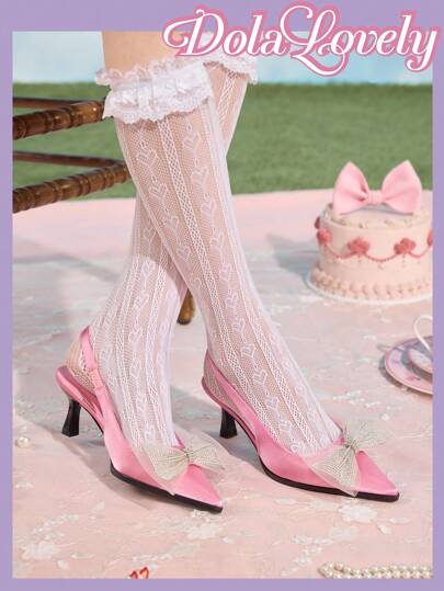 Dola Lovely Beaded Black Pointed Toe High Heel Pumps Spring Break Easter