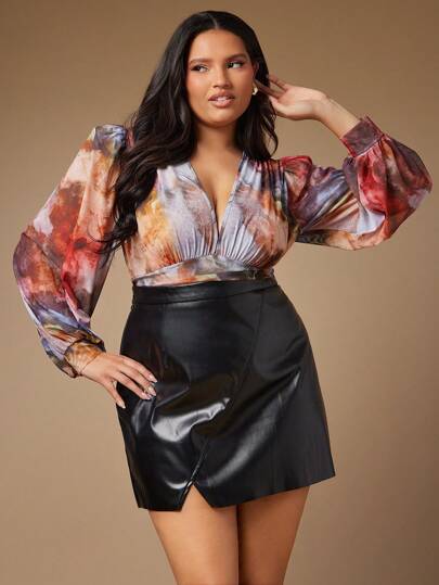 Hauture Body de manga larga con estampado, moda simple para uso diario y casual