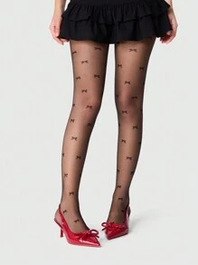 ROMWE Kawaii Bow Design Women Tights/Pantyhose/Leggings/Skinny Pants