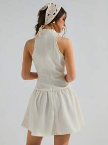 Athîral 女士纯色纹理无袖迷你连衣裙