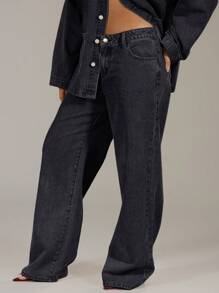 MUSERA 水洗牛仔低腰宽松牛仔裤，90年代Y2K春季街头休闲度假伊比沙岛音乐会音乐节锐舞派对西部风情秋冬纳什维尔办公室工作时尚