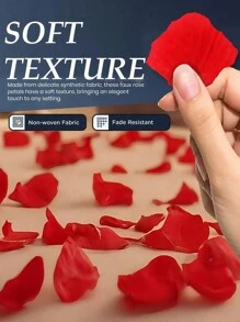 100/400/1000pcs Faux Flower Petals, Soft Texture For Holiday Celebration Party, Surprise Party Decoration, Romantic Wedding Aisle, Proposal Scene Decor, Valentine Day, Gift - Multicolor - View 1