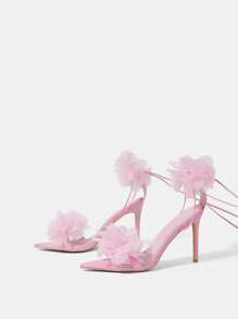 CUCCOO SZL 女士高跟凉鞋夏季毕业高跟鞋舞会高跟鞋度假鞋夏季促销圣诞节秋季新年假期 - 粉色 - 查看 6