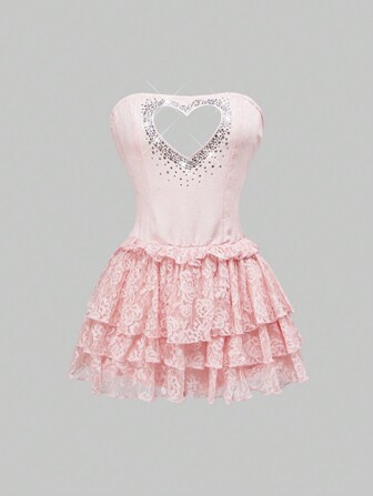 Kawaii Valentine's Day Heart Cutout Sexy Mini Cakes Skirt