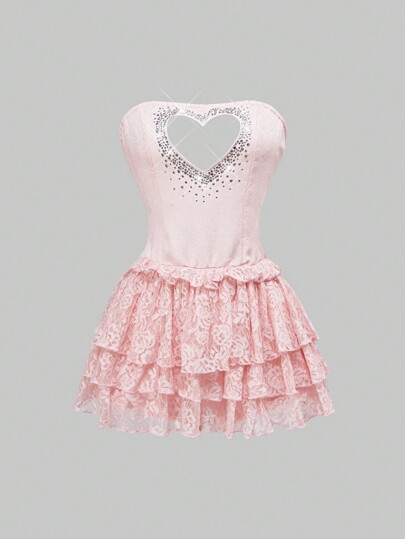 Kawaii Valentine's Day Heart Cutout Sexy Mini Cakes Skirt