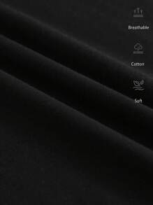 SHEIN Leap Crew Baby Girl Casual Short Sleeve Round Neck Top, Suitable For Summer - Black - View 4