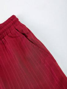 Manfinity Homme 2pcs Men's Solid Color Short Sleeve Shirt And Shorts Set